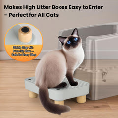 Aothey Litter Box Step non-slip design aids safe entry and exit.