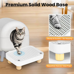 Aothey Litter Box Step non-slip surface supports safe entry for kittens.