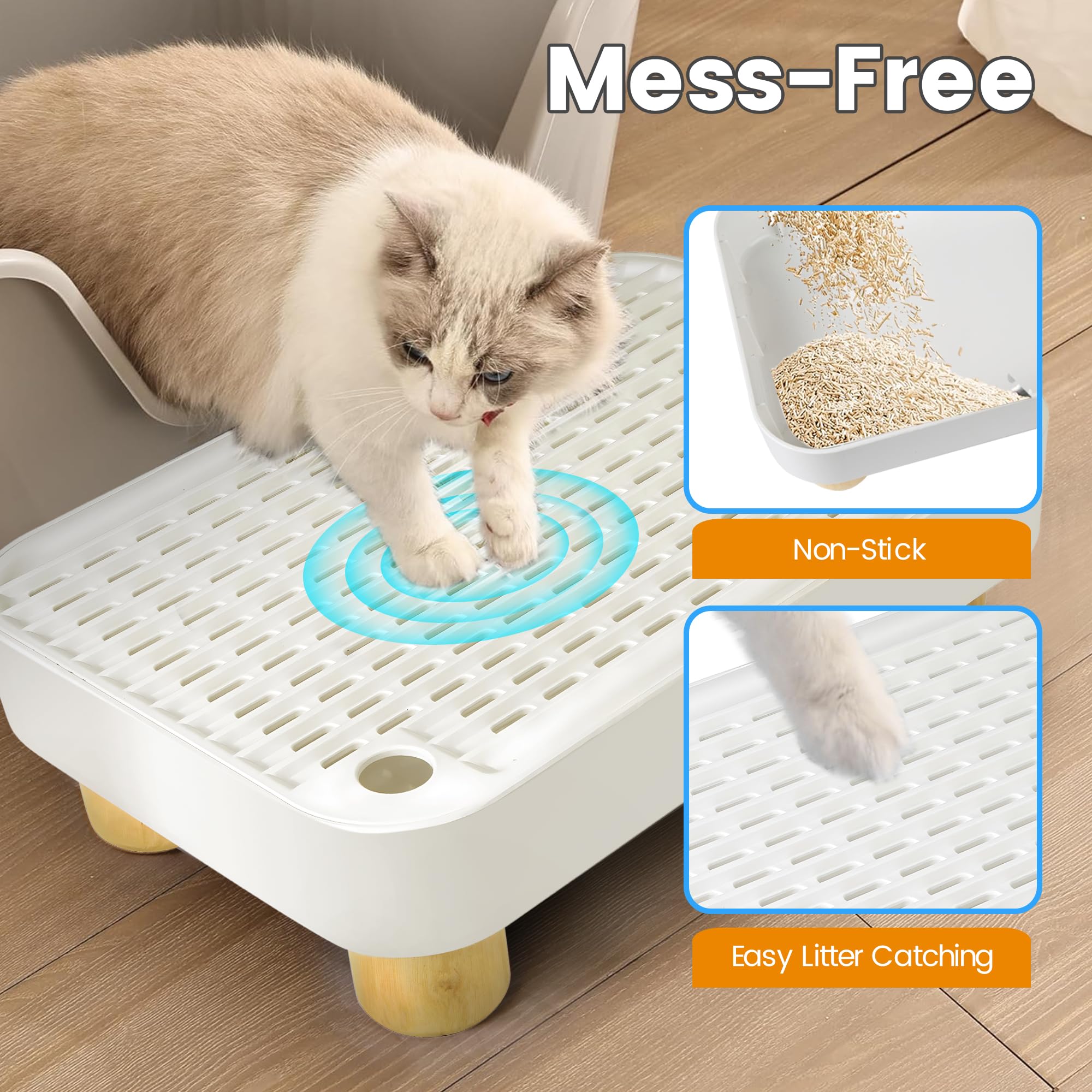 Aothey Litter Box Step arrives ready to use with easy cleaning.