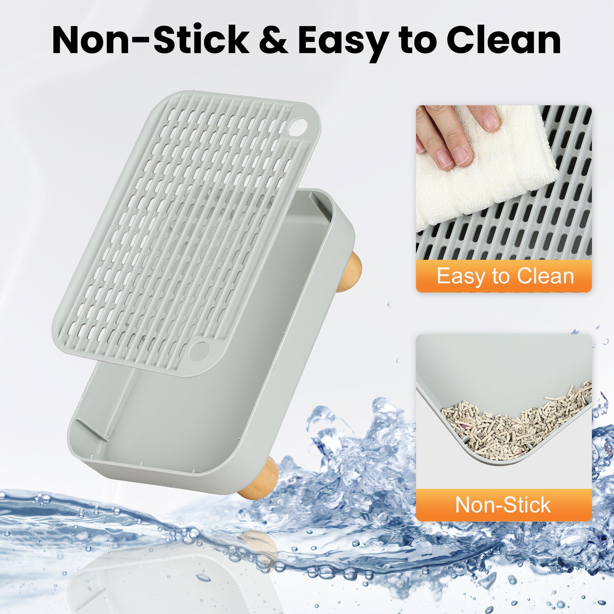 Aothey Litter Box Step spacious platform fits many litter boxes.
