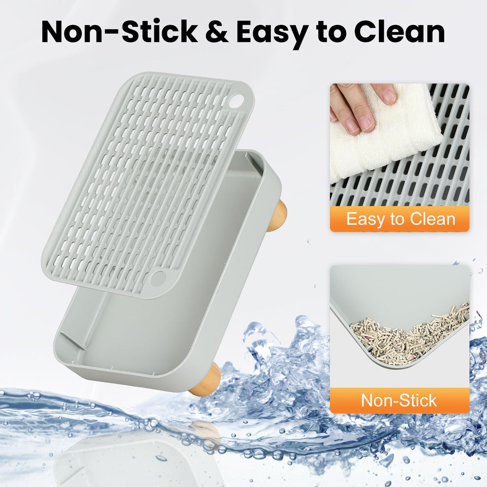 Aothey Litter Box Step spacious platform fits many litter boxes.