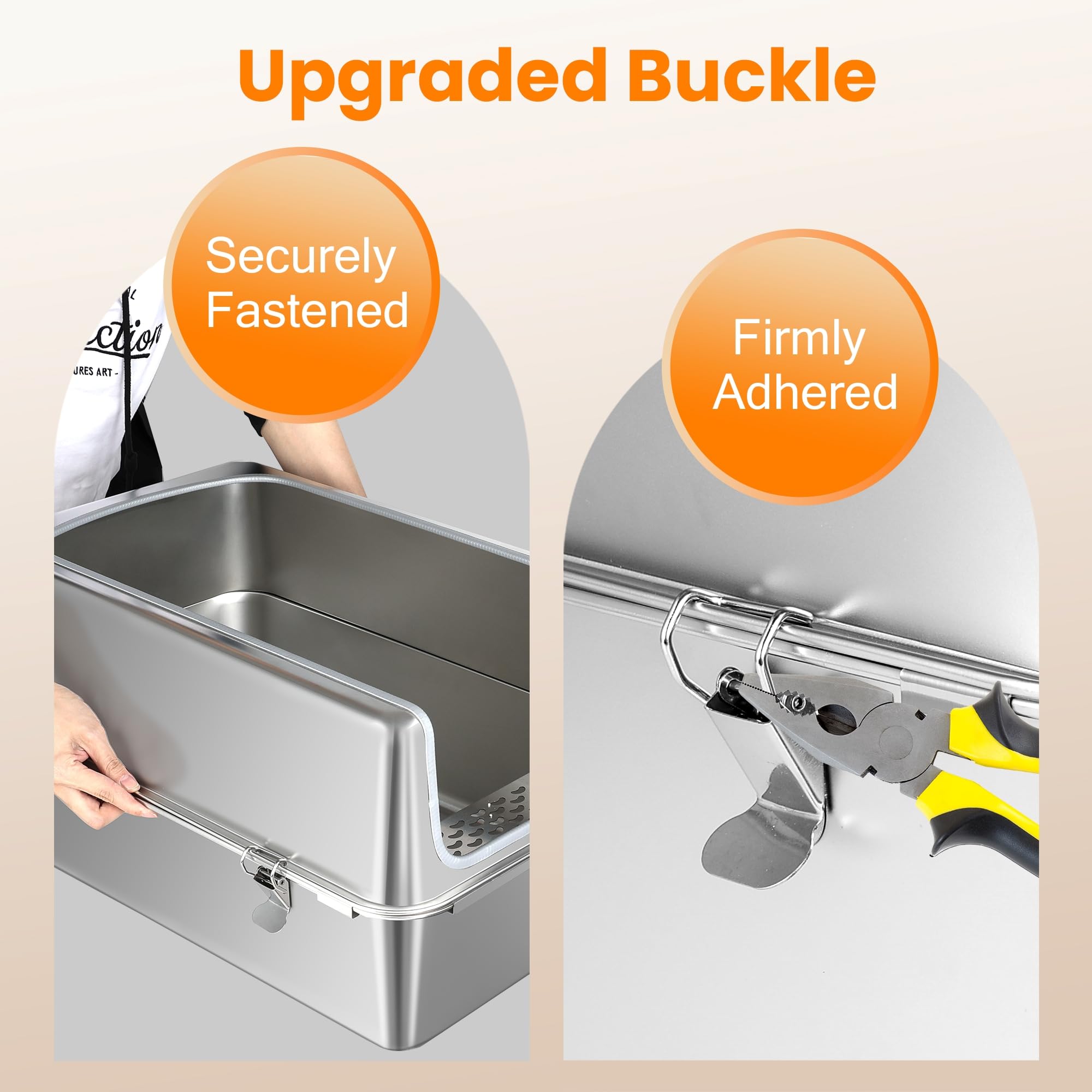 Aothey stainless steel litter box easy to wipe clean and sanitize.