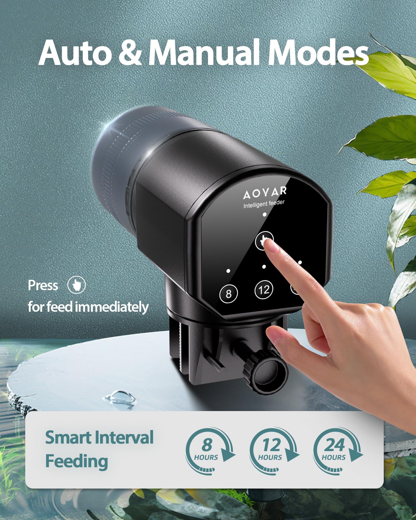Aoyar feeder dial adjustment demonstrates easy schedule changes.