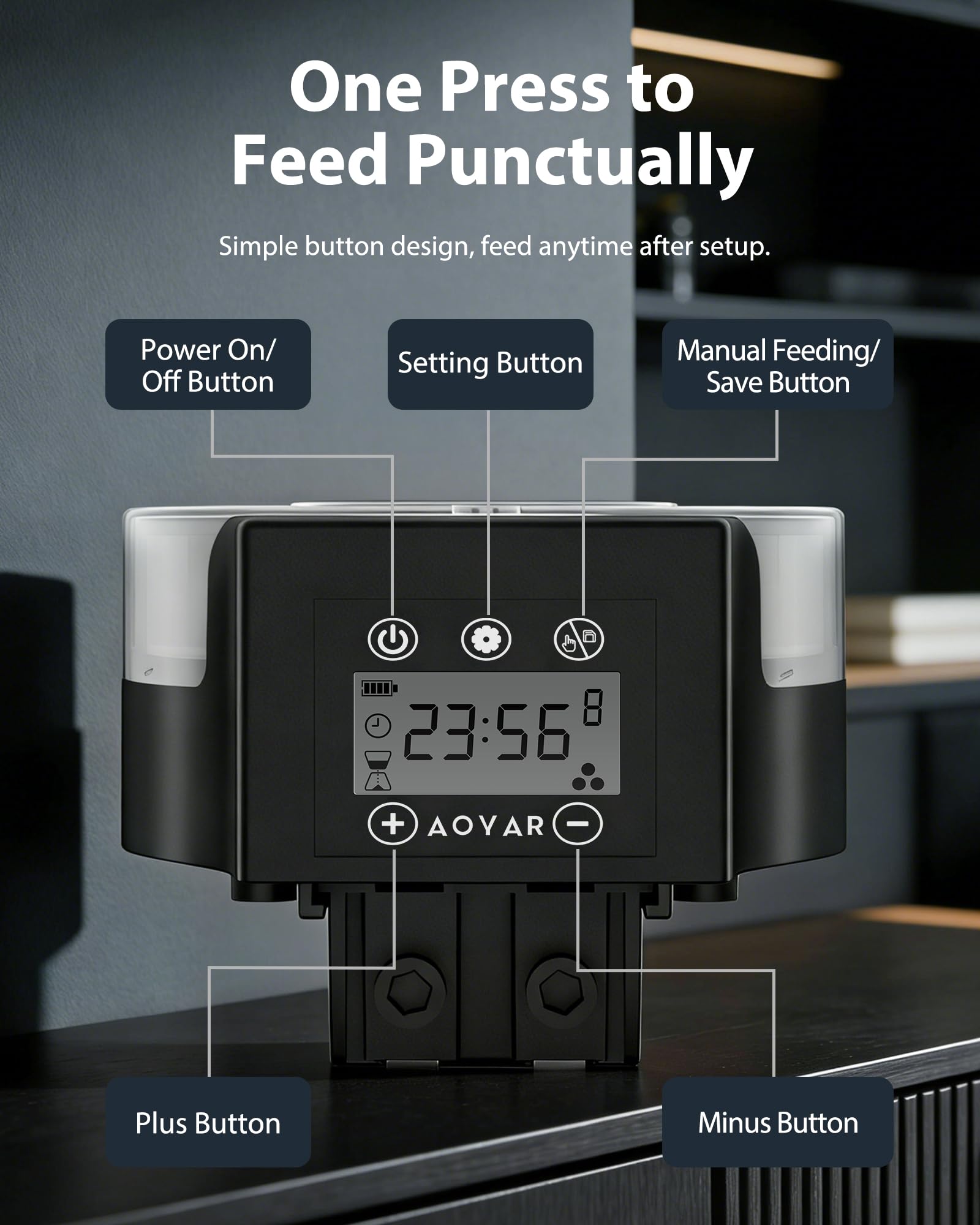 Aoyar feeder operates quietly, minimizing tank disturbance during feeding.