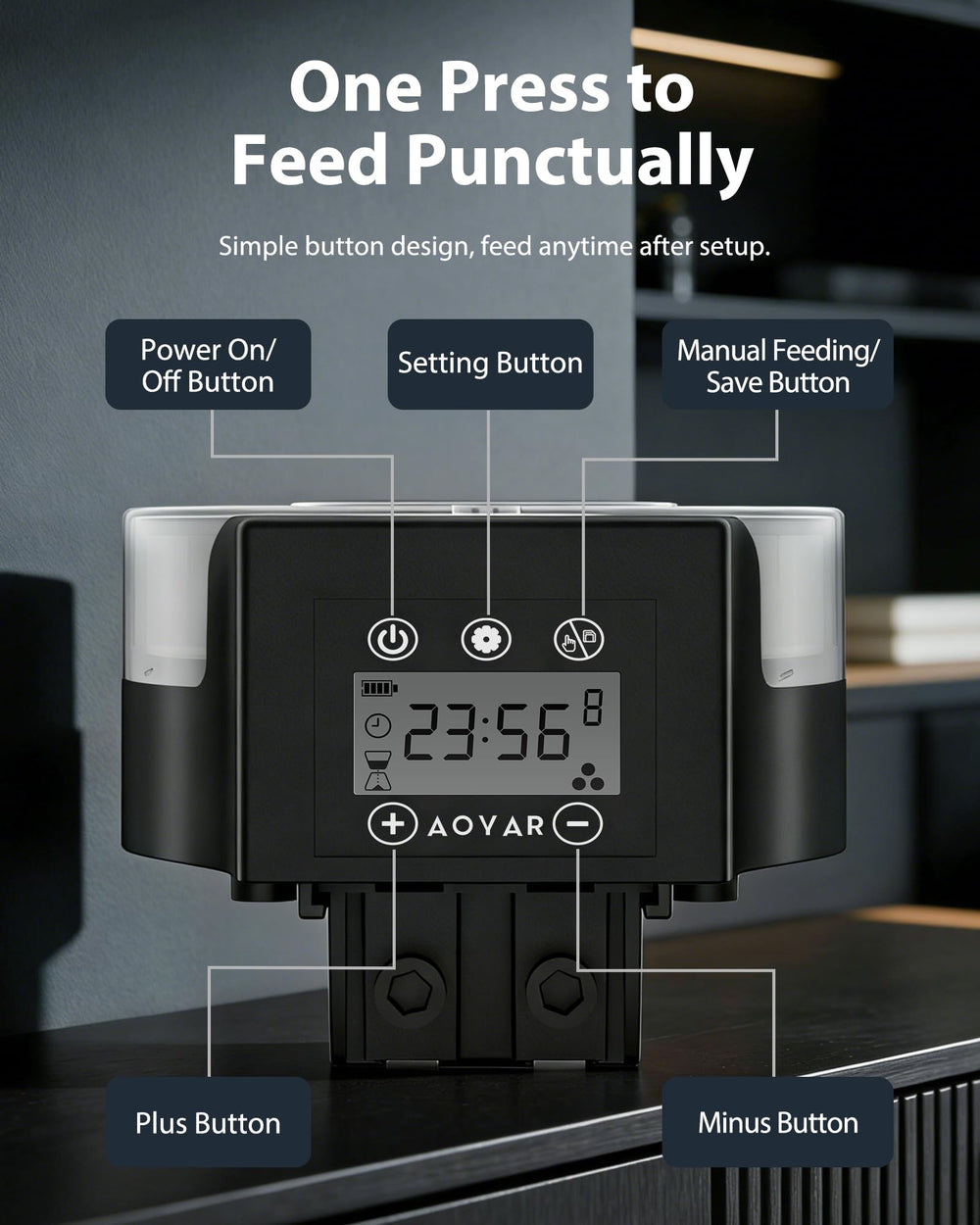 Aoyar feeder operates quietly, minimizing tank disturbance during feeding.