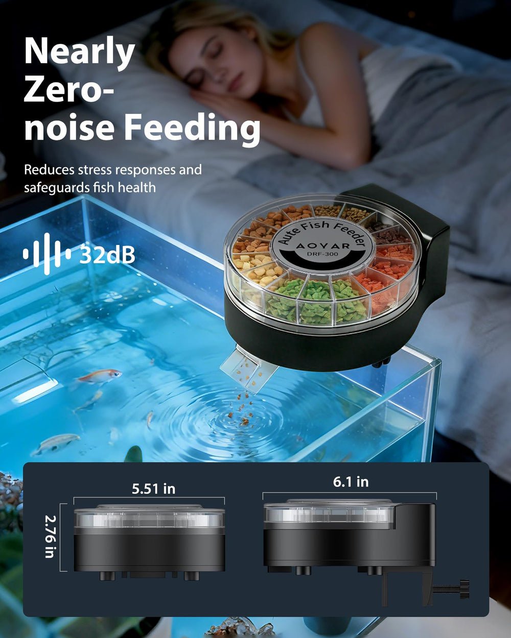 Aoyar suction cup option works well with closed-top tanks.