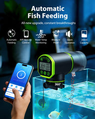Aoyar WiFi fish feeder app control panel enabling scheduling and feeding records.