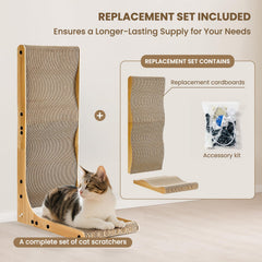 AOZITA wood-frame scratcher shows durable construction with replaceable inserts