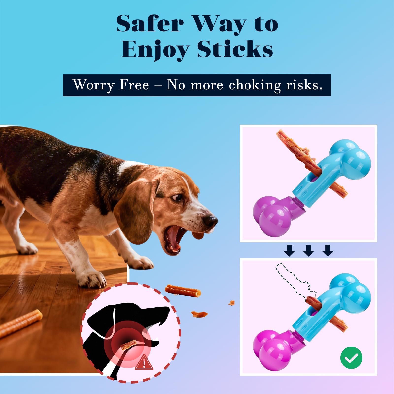 Apasiri locking grip close-up demonstrates secure containment of the chew.