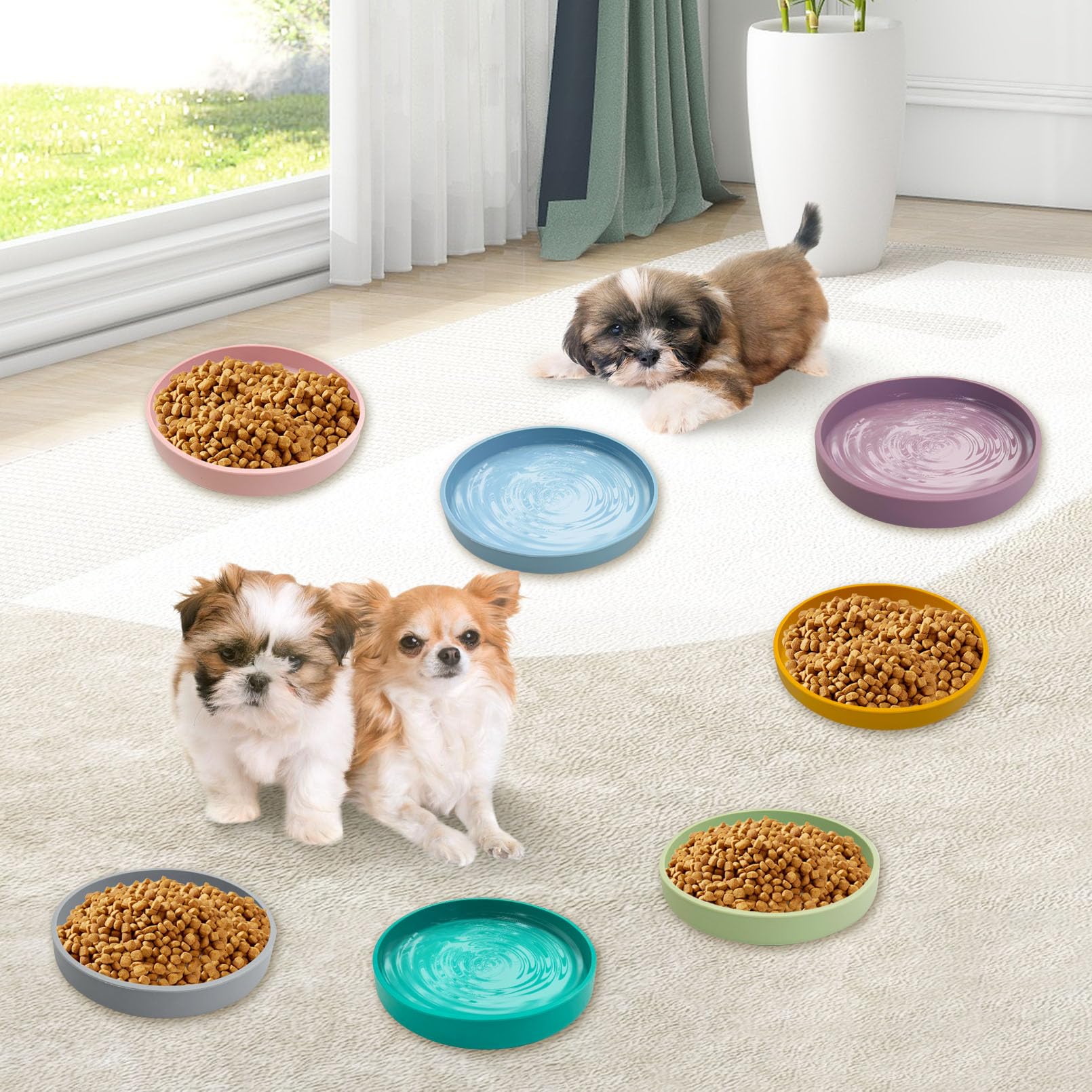 Apatal dishwasher-safe silicone pet bowls, no seams and durable.