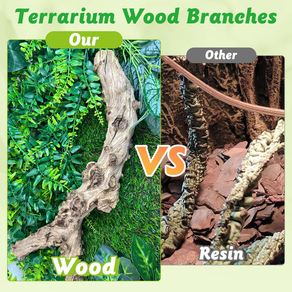 Apatal reptile branch decor: gecko enclosure branch supports grip and retreat spots.