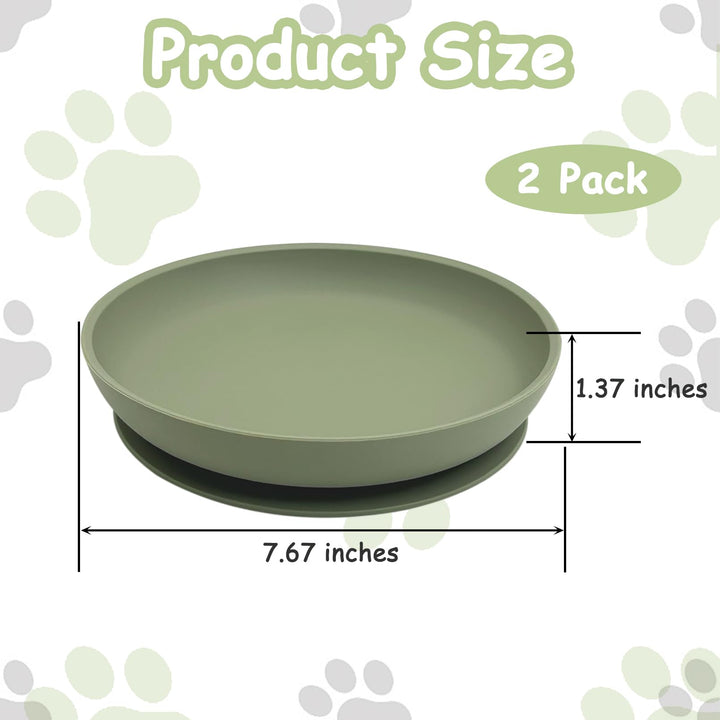 Apatal two-pack dog bowls measure 7.67 x 1.37 inches for versatile feeding.