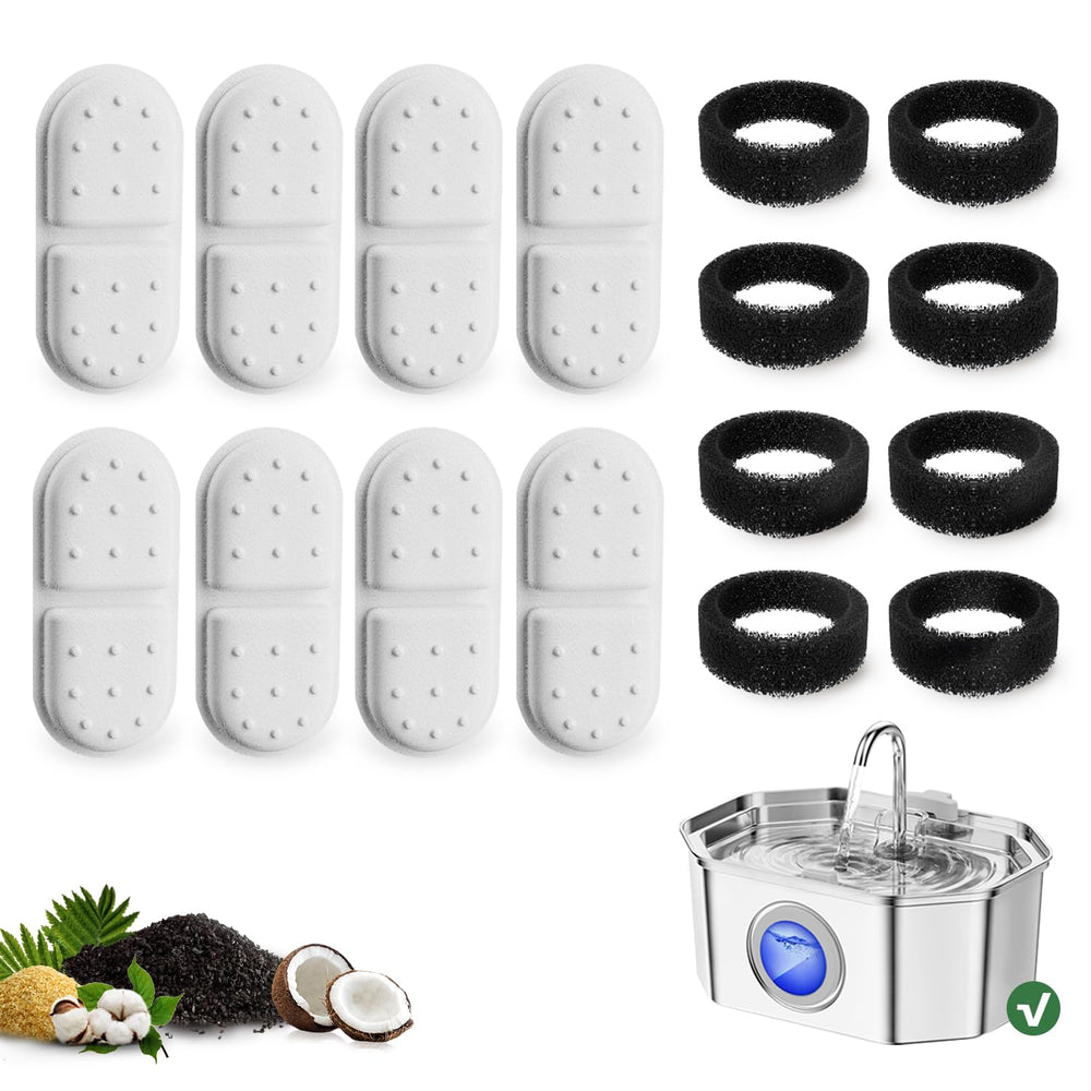 APAUK 8-pack replacement filters for cat fountain improve filtration and freshness.
