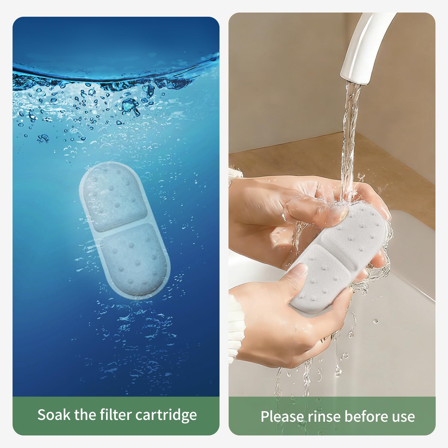 Filters prevent hair and impurities from entering the water tank.