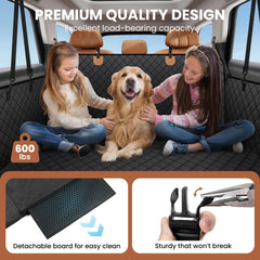 A-Pce buckles and Velcro secure pets safely on long trips.