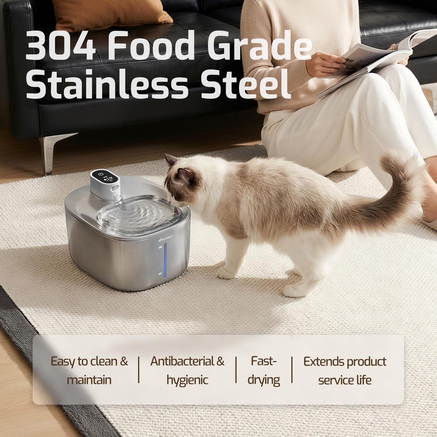 APD APETDOLA stainless steel design is sturdy and easy to clean.
