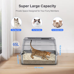 Aphyxen litter box top exit design supports flexible movement