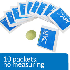 API FIN & BODY CURE packets inside box for convenient daily dosing