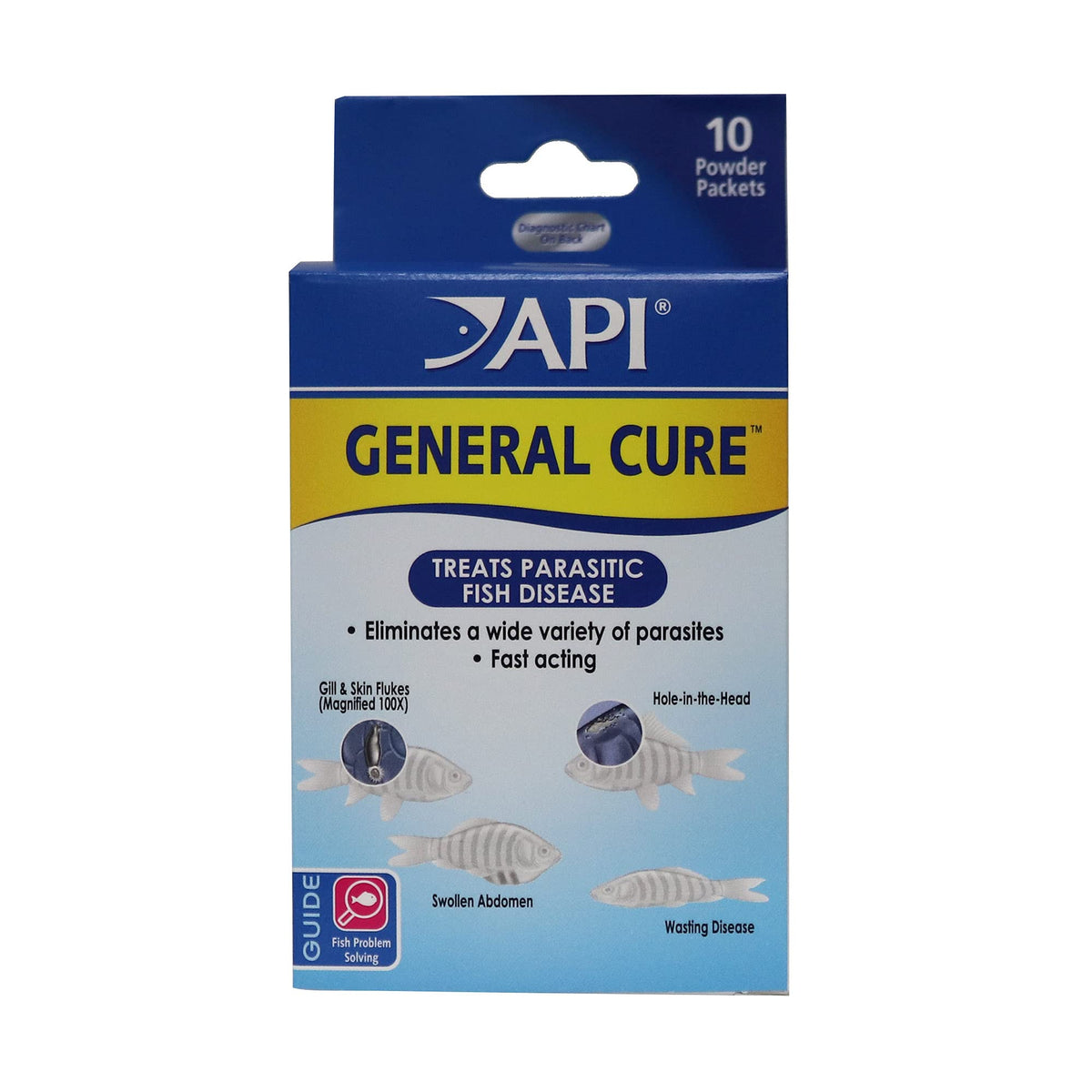 API General Cure box front view for freshwater and saltwater parasite control in aquariums.