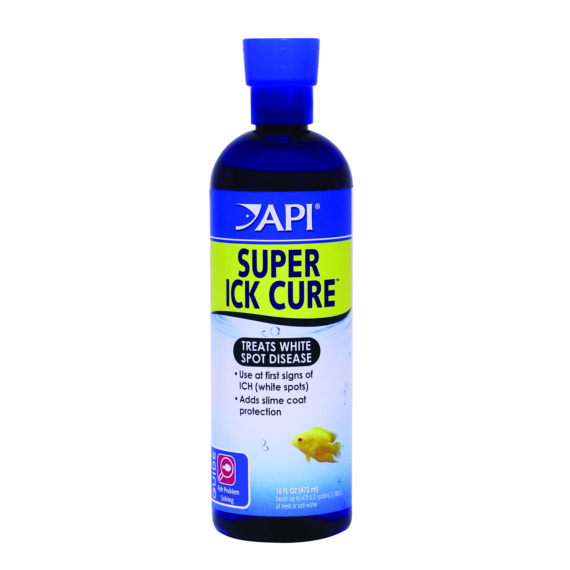 API Liquid Super ICK Cure bottle ready for quick ich treatment in home aquariums.