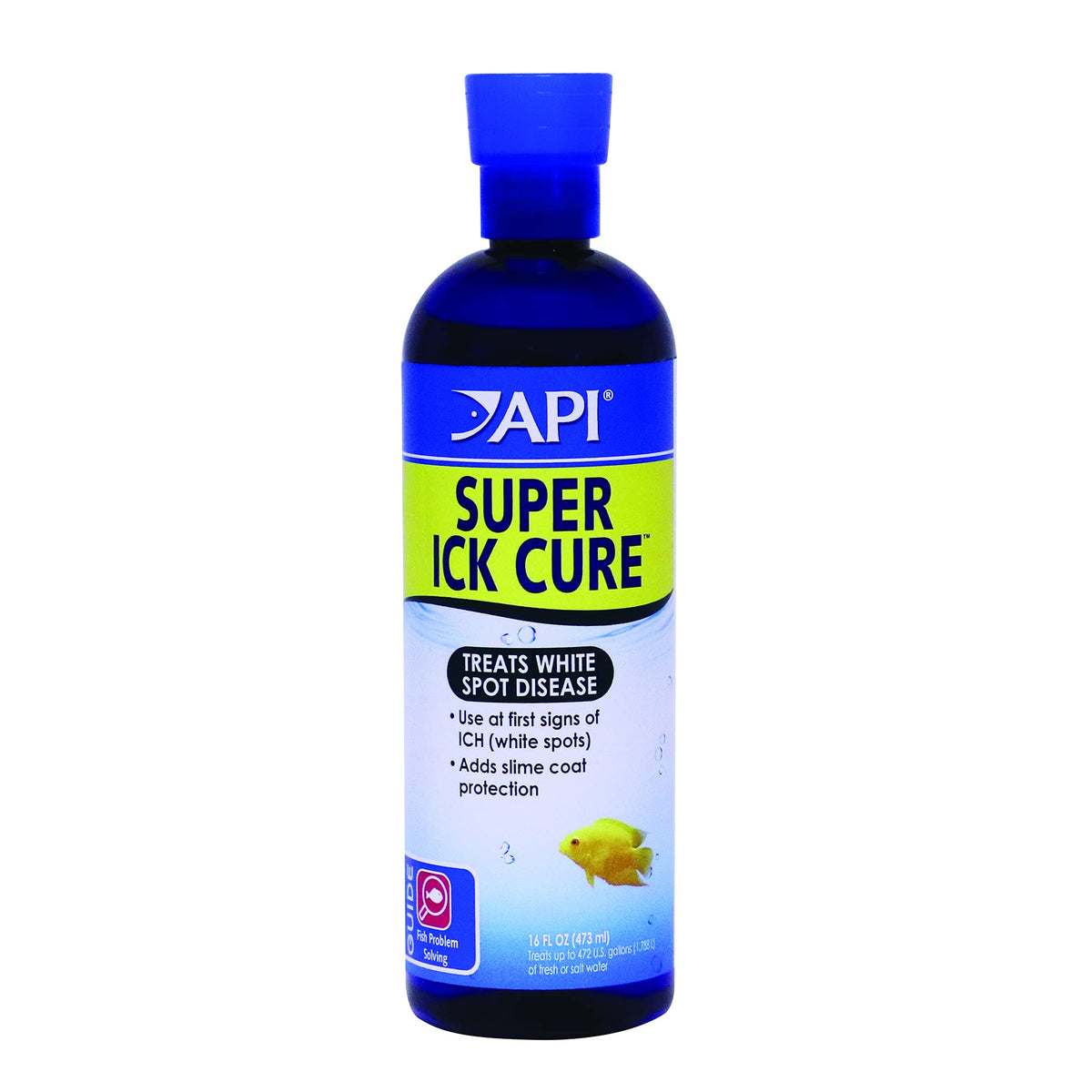 API Liquid Super ICK Cure bottle ready for quick ich treatment in home aquariums.