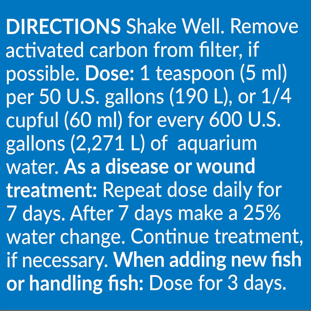 Product in use during routine fish care for bacterial protection.