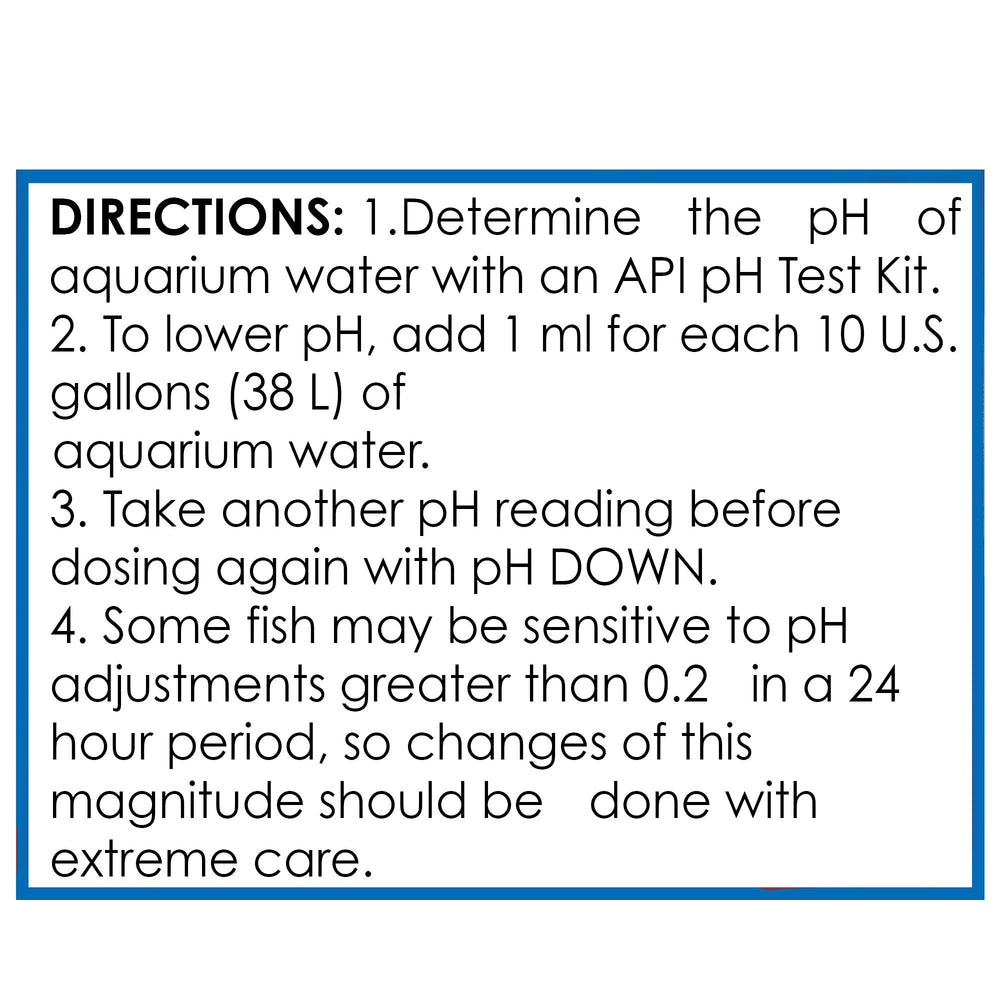 API pH Down packaging viewed for easy planning of pH changes
