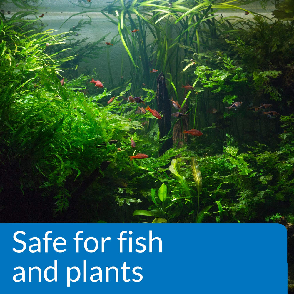 API pH UP solution label indicating phosphate-free formula benefits plants and fish