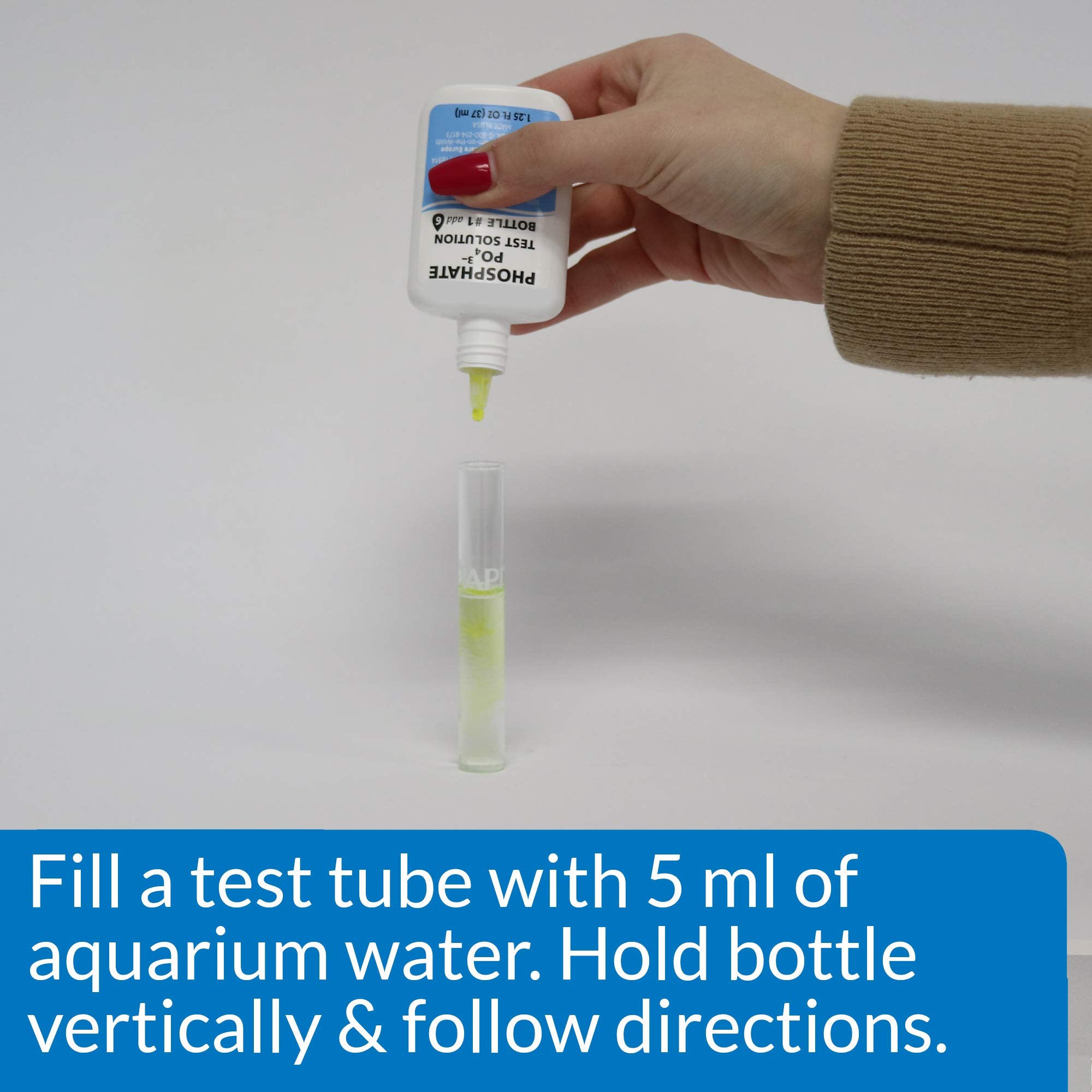 API Phosphate Test Kit color cards for quick phosphate level interpretation.