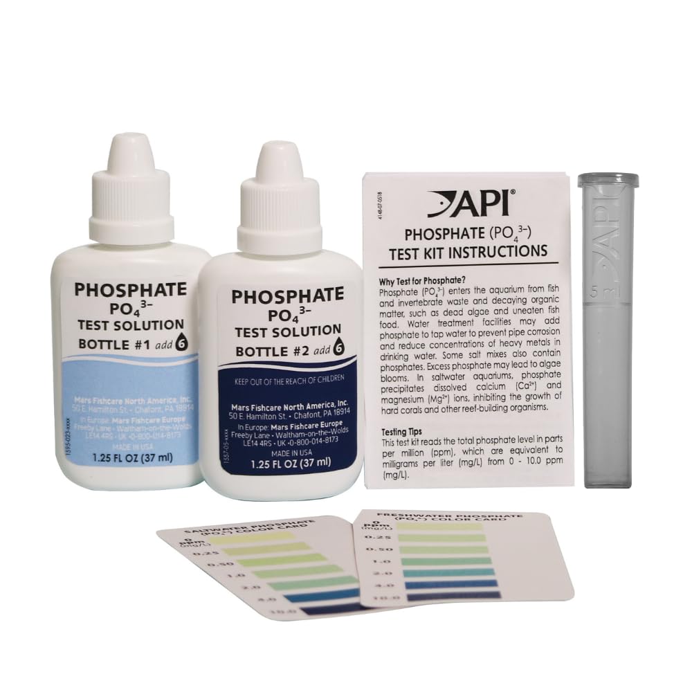 API Phosphate Test Kit test tube and cap for easy, reliable phosphate testing.