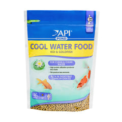 API POND COOL WATER FOOD bag showing a 1.4 lb container for koi and goldfish.