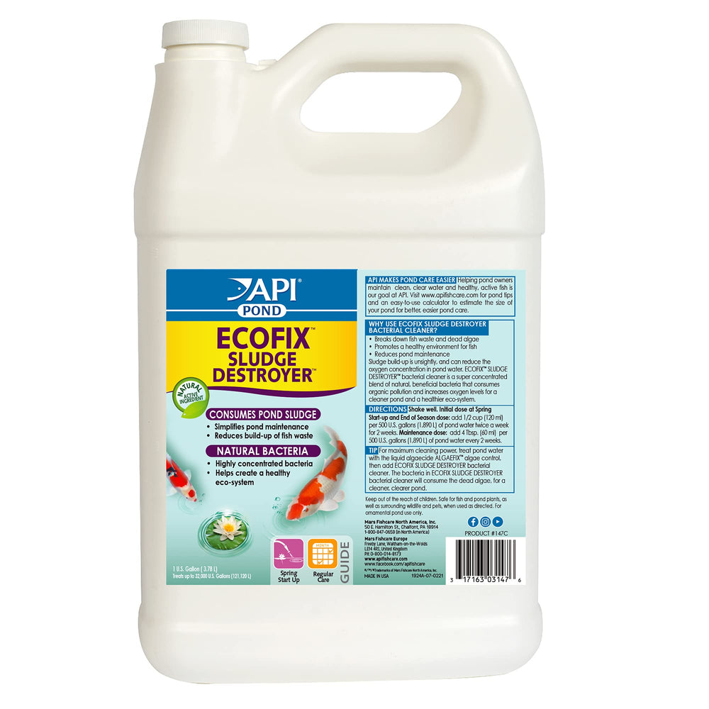 API POND ECOFIX sludge destroyer bottle front view for clearer pond water