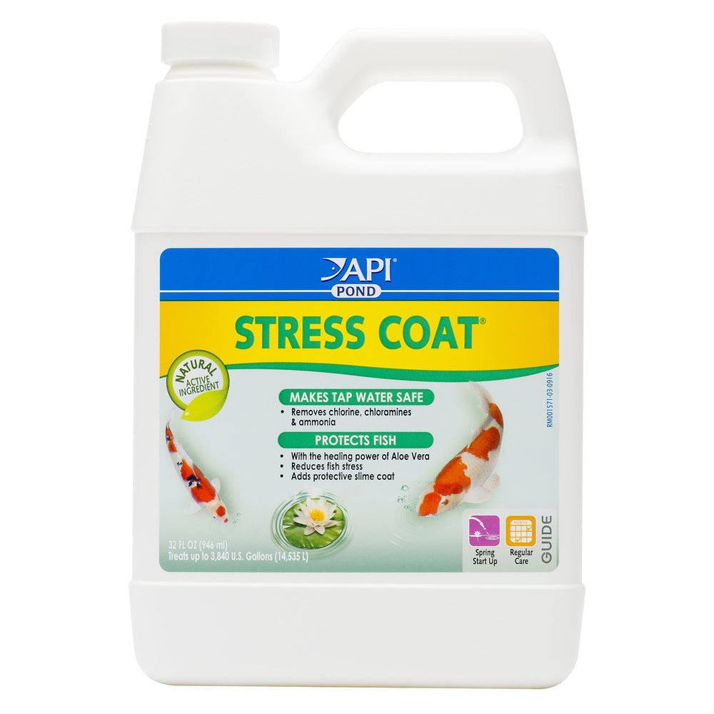 API POND STRESS COAT bottle front with stress relief for fish
