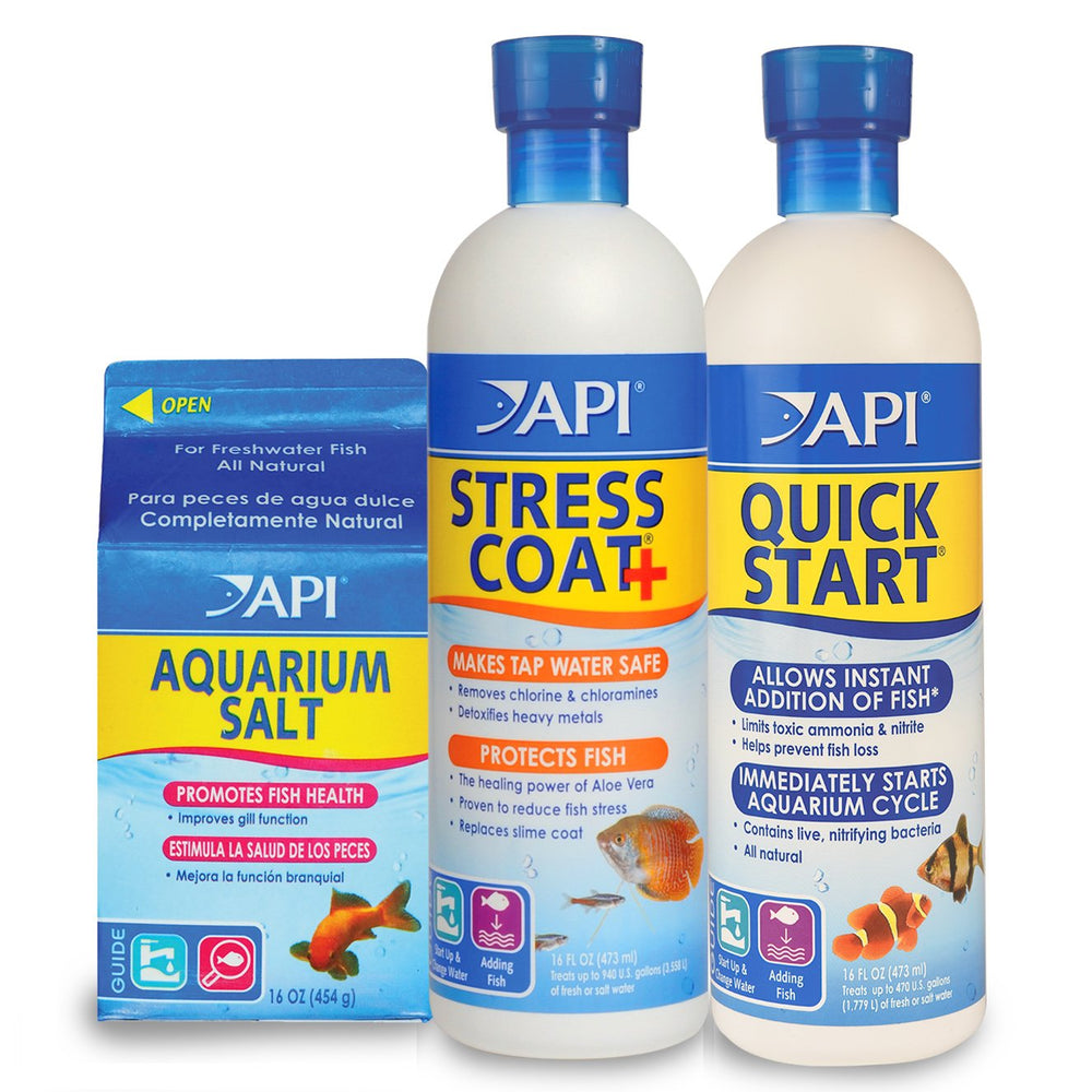 API Quick Start 16-ounce pour shows rapid ammonia and nitrite reduction for a new tank