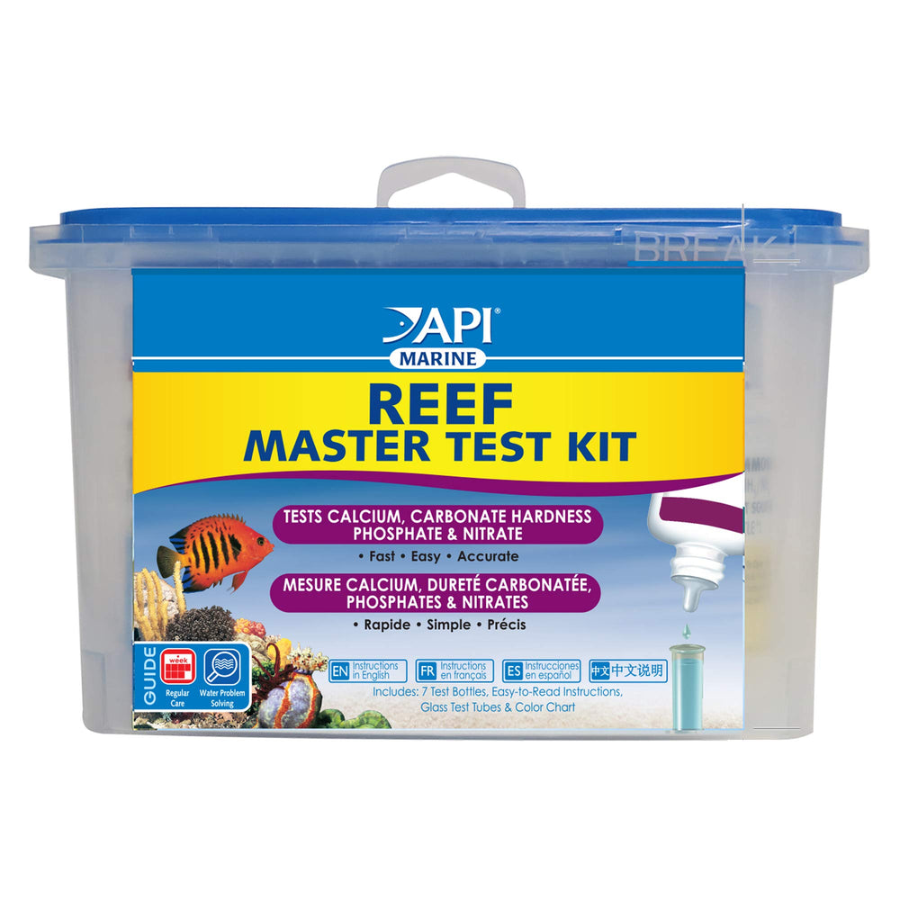 API Reef Master test kit box shows complete reef monitoring system for reliable results