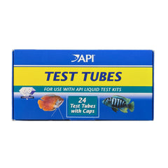 API Replacement Test Tubes with Caps for 24-count box, compatible with freshwater kits.