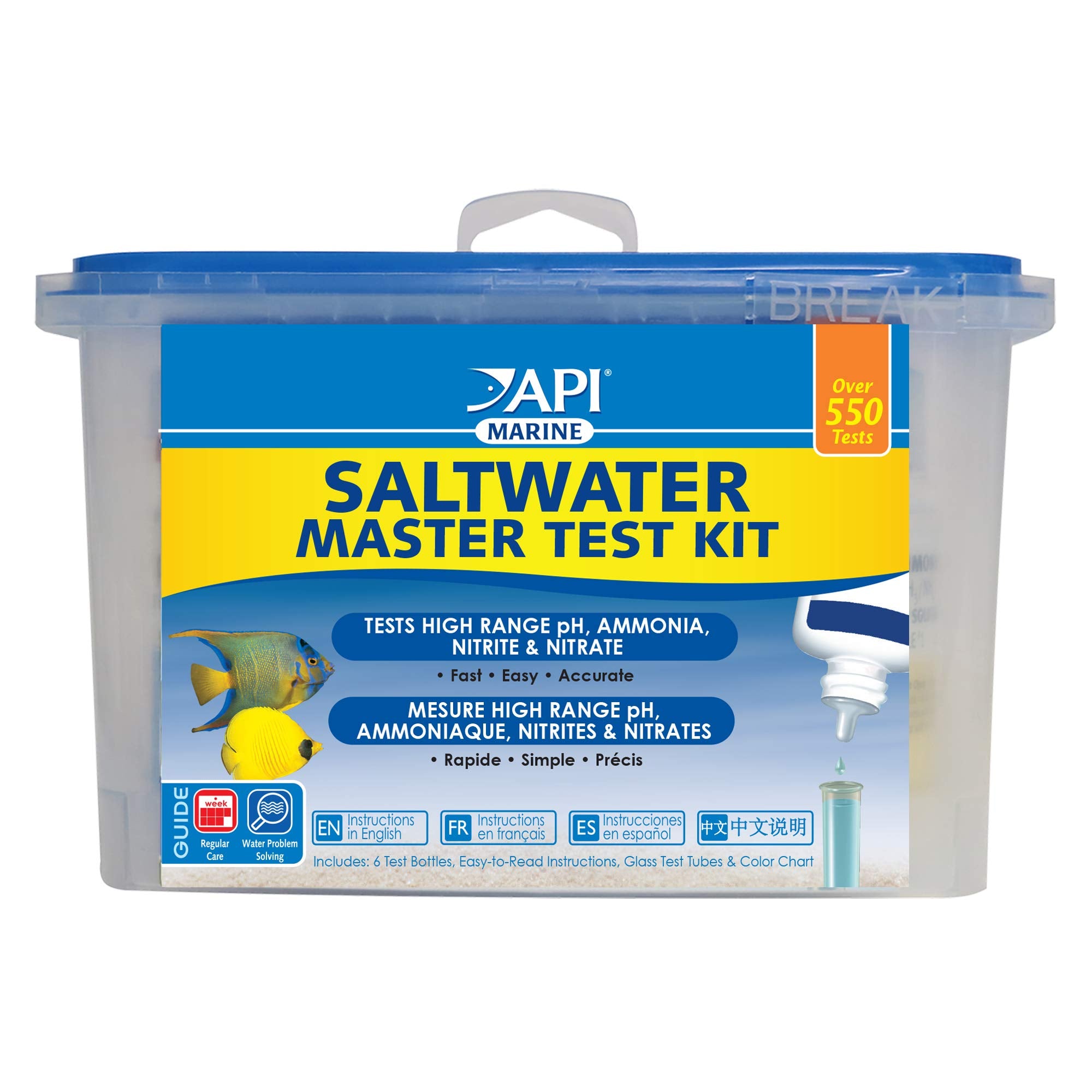 API Saltwater Master Test Kit packaging for weekly water testing