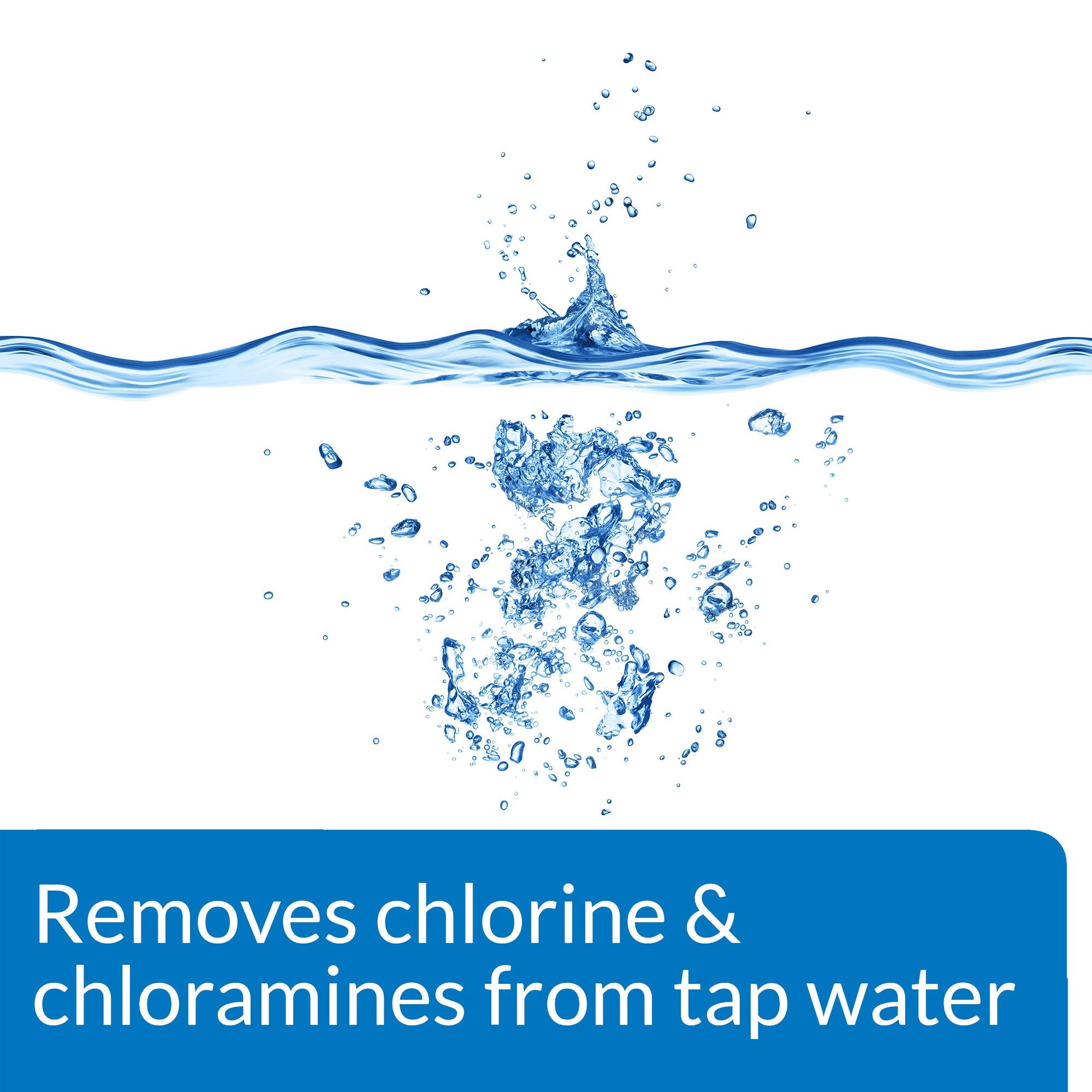 API TAP WATER CONDITIONER freshwater use shows compatibility with common aquariums.