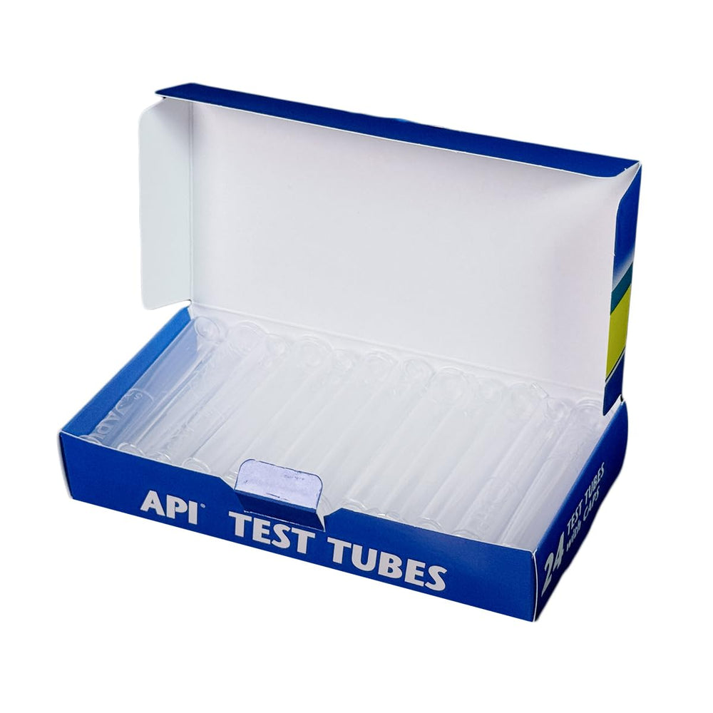API test tubes with snap-tight caps for secure storage and quick kit use.