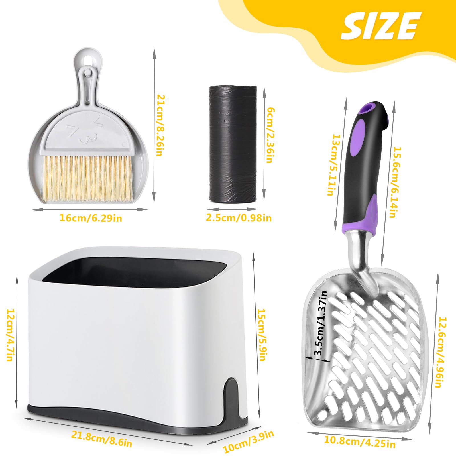 Apidgrowth metal litter scoop with ergonomic handle for comfortable use