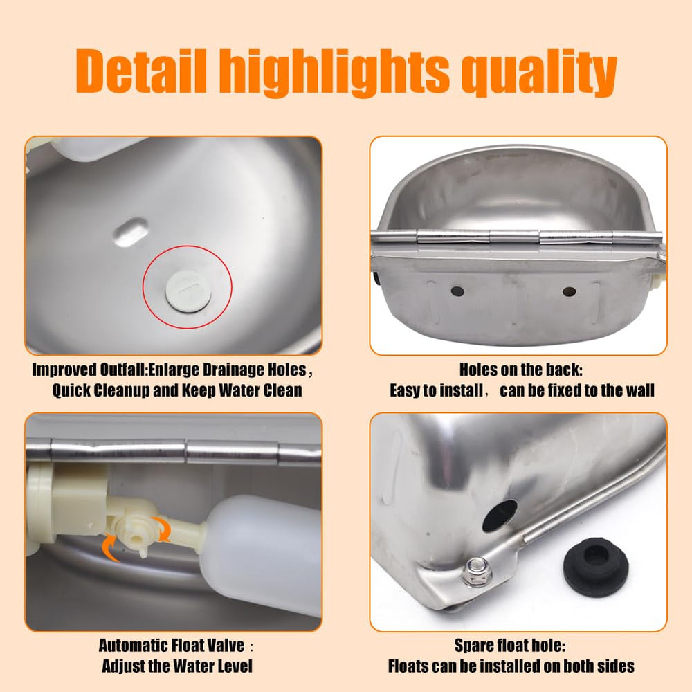 APLAYFULBEE water bowl float valve close-up demonstrates automatic level control