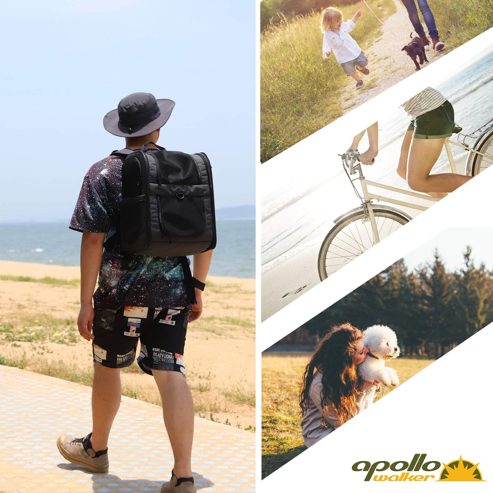 Apollo Walker carrier backpack secure design with dual-lock zippers prevents escapes during travel