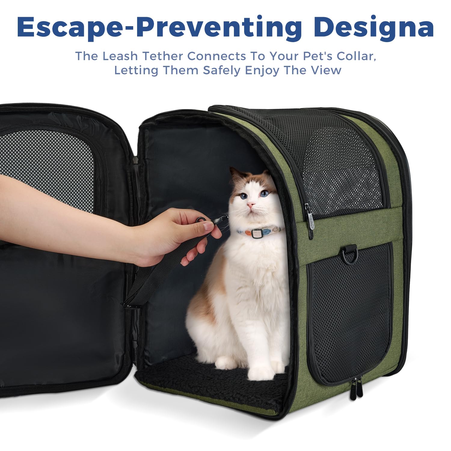 Escape-proof mesh on the Apollo Walker carrier keeps pets secure