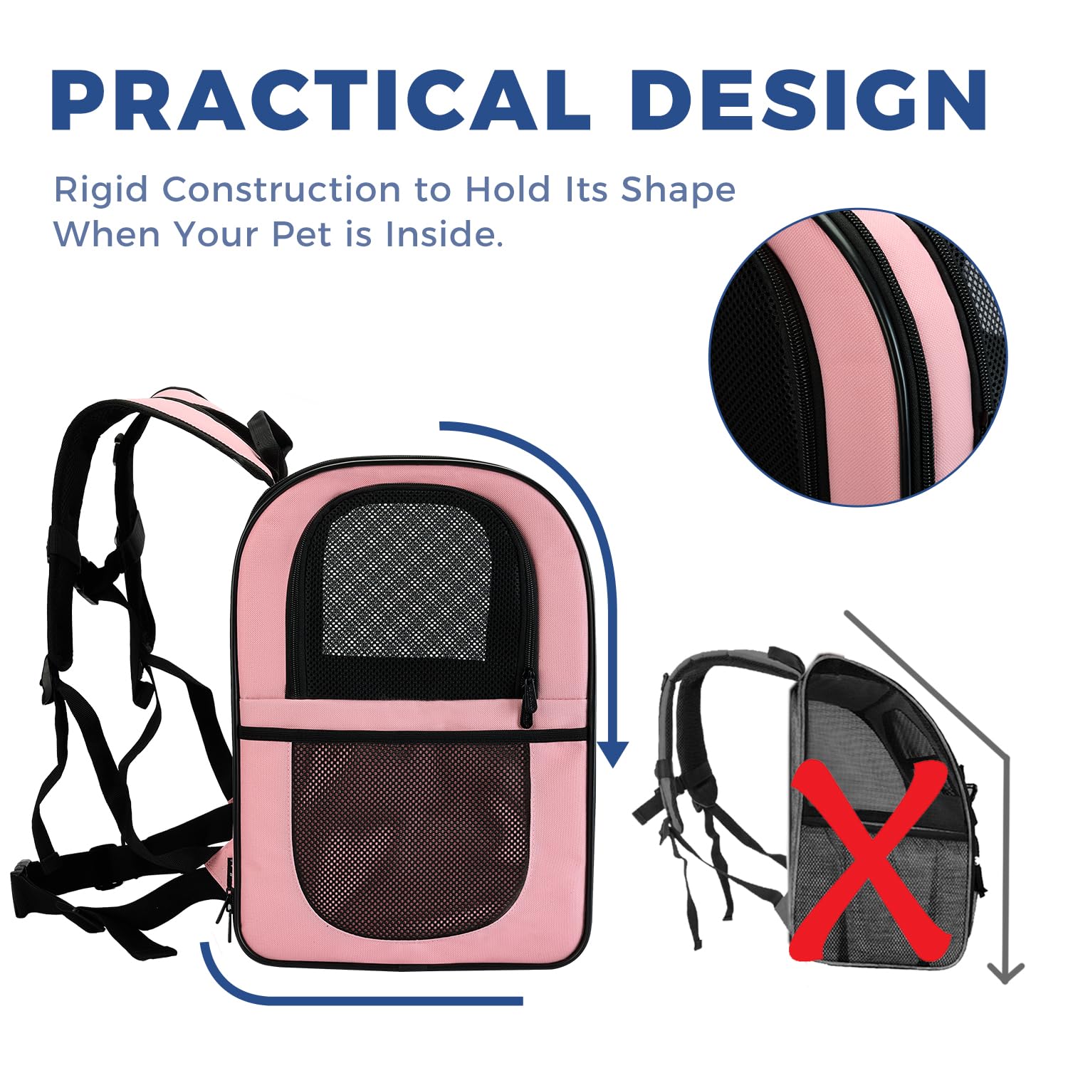 Apollo Walker escape-proof design with dual zippers keeps pets inside securely.