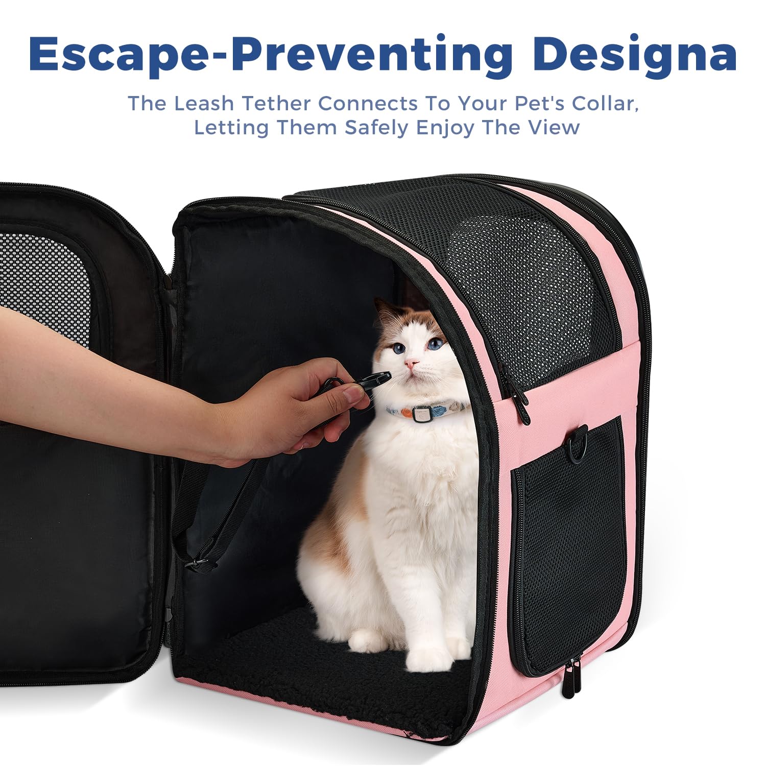 Apollo Walker ventilation mesh panels provide airflow for anxious pets during travel.