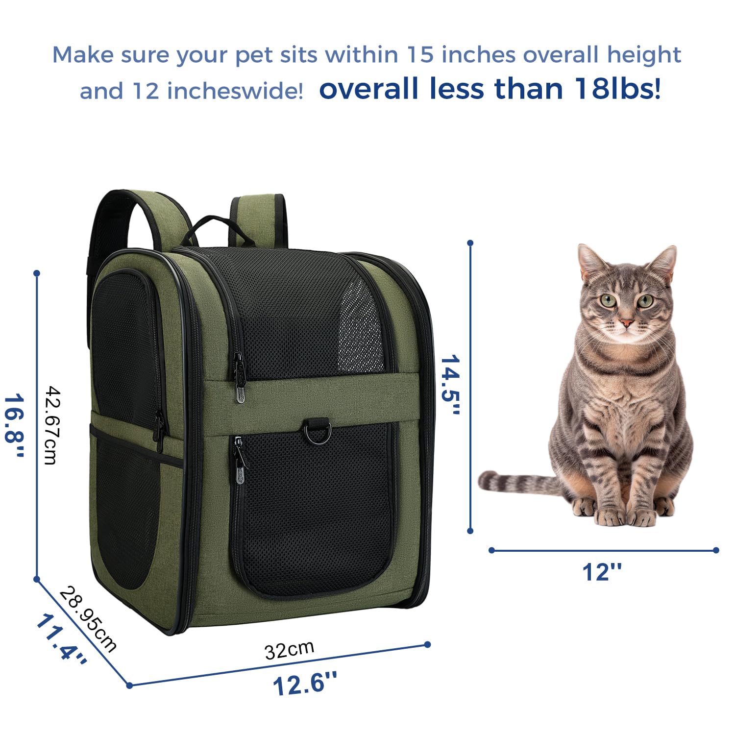 Expandable side pockets on the Apollo Walker carrier for bowls and treats