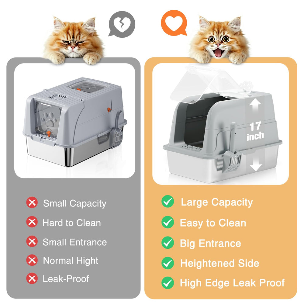 APPKER litter box includes scoop and mat for tidy setup