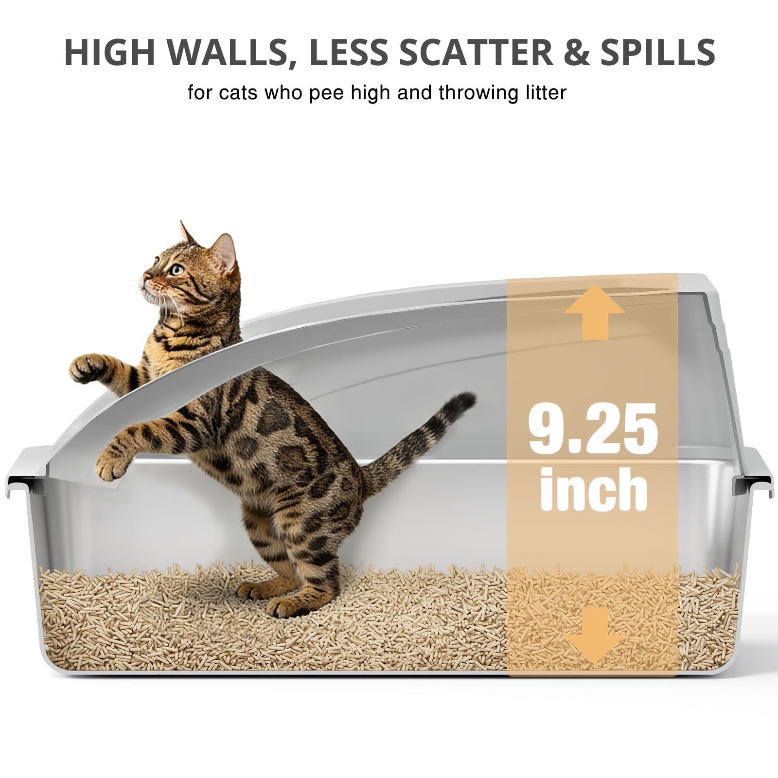APPKER stainless steel litter box open-top design promotes air flow