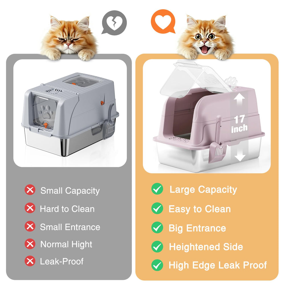 APPKER see-through pink lid lets you check your cat without disturbance