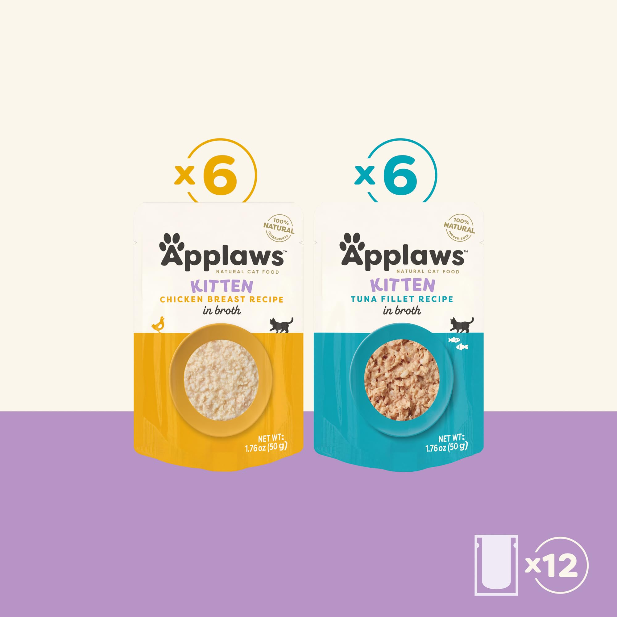 Applaws kitten pairing pouch encourages mixing with dry food.